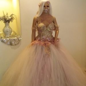 FRANCESCA Blush & Mint Lace Tulle Wedding Ballgown Set